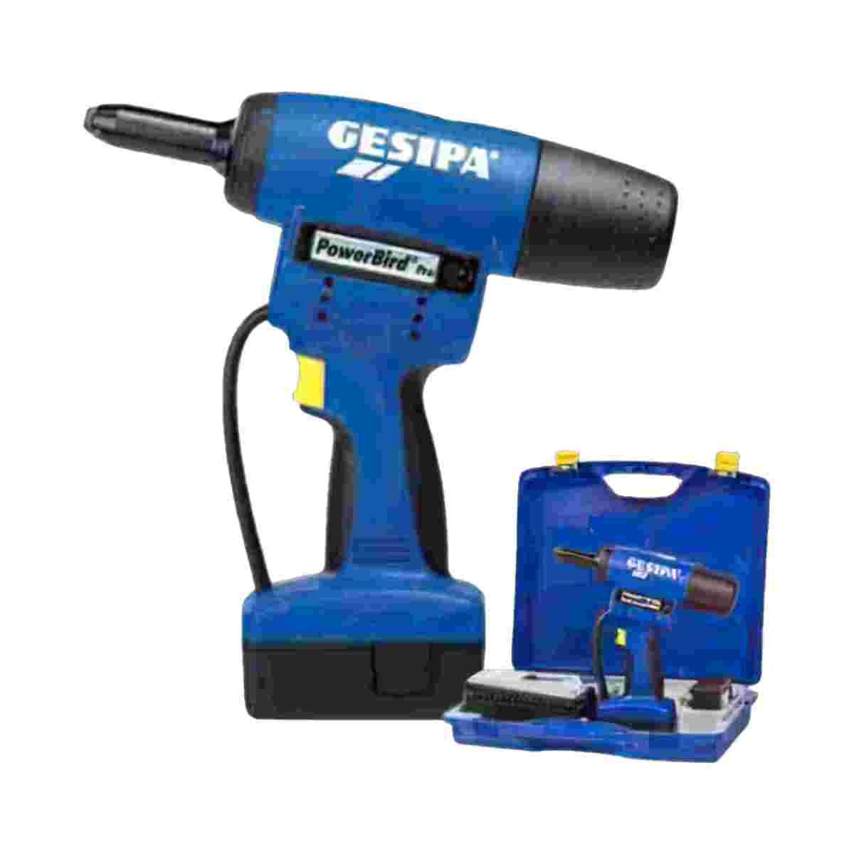 1450812-Q - Gesipa - PowerBird Pro 3300 - Remachadora inalámbrica máx. 8.0 mm - Batería de ion de litio de 14,4 V/2,6 Ah, cargador y maletín