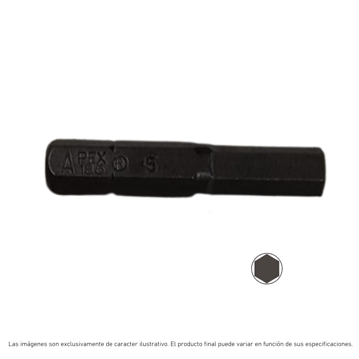 185-5X - Apex - Inserto Hex 1/4" x Allen Hex 7/32" - Longitud 1"-5/16"