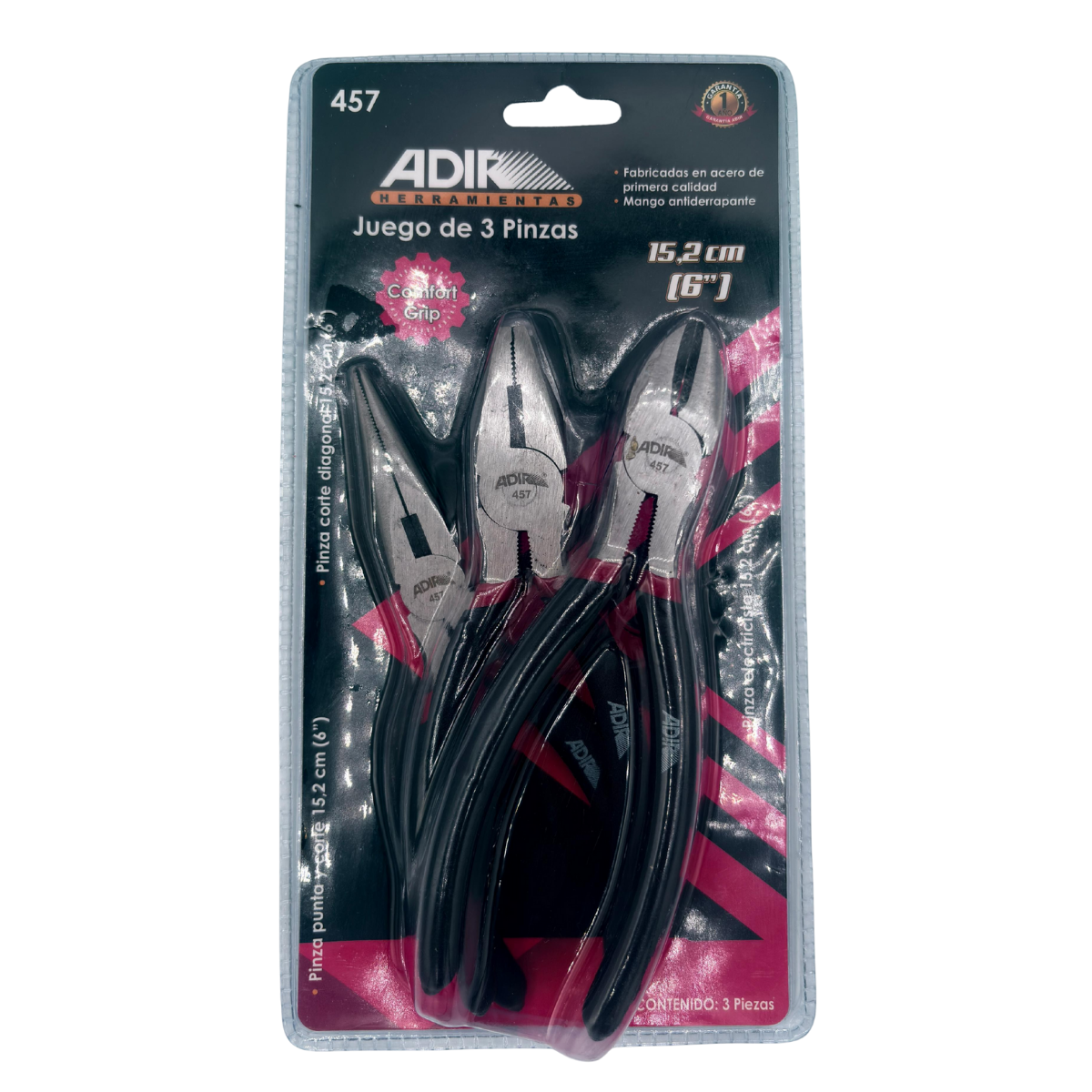 457 - Adir Herramientas - Juego de 3 Piezas de 6"