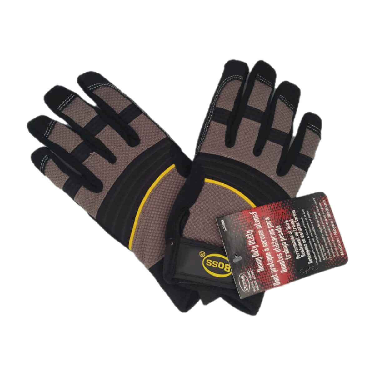 5200M - Boss - Guantes utilitarios resistentes - Talla: Mediano/M/8/