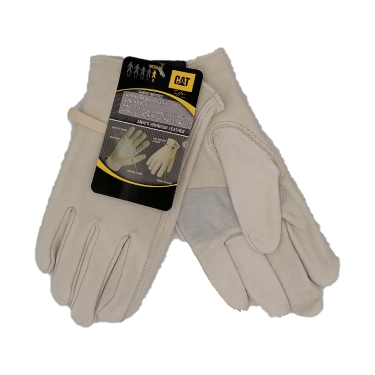 CAT012110M - CAT - Guantes de cuero de piel de vaca de grano- Talla: M/8/M