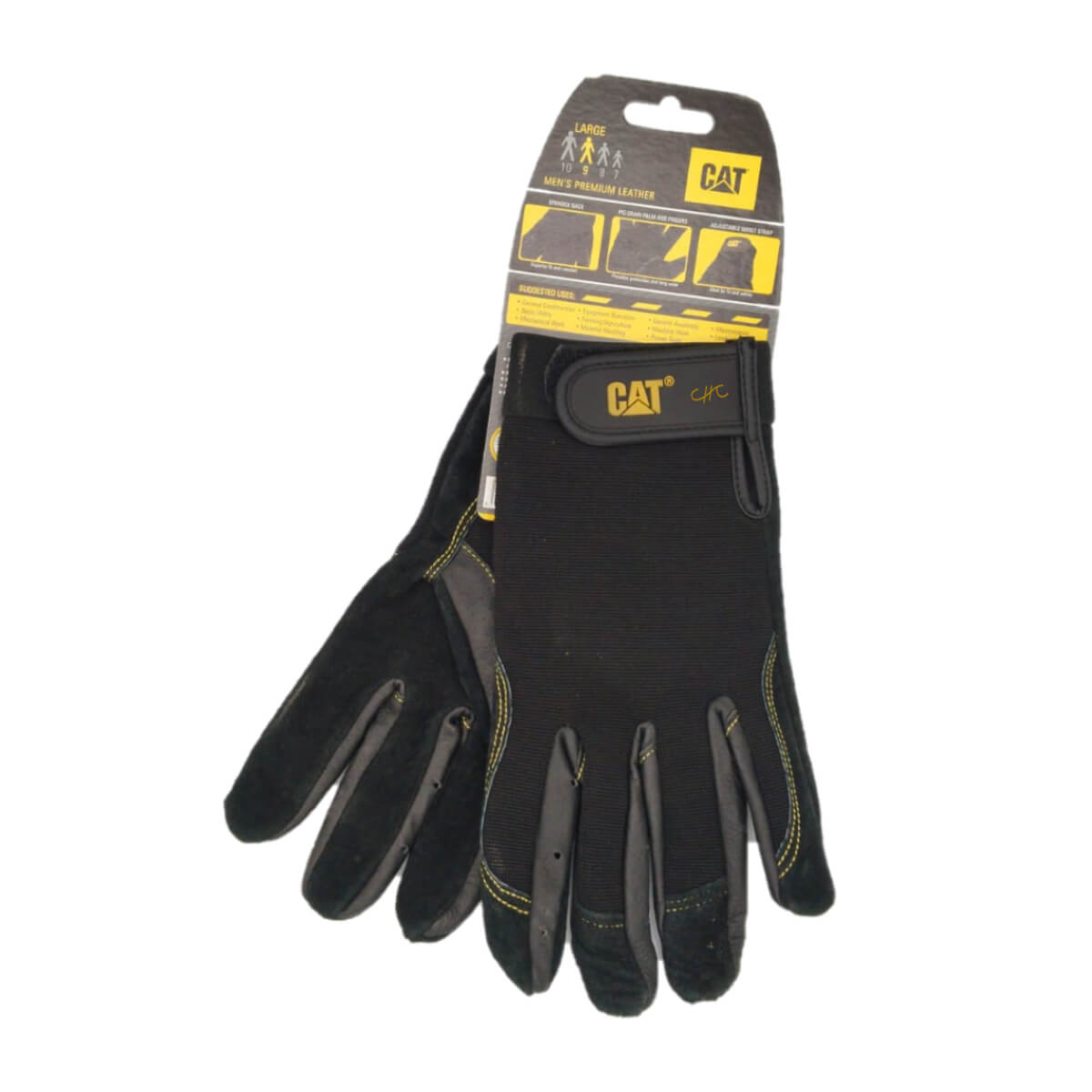 CAT012201L - CAT - Guantes de piel de cerdo con palma invertida - Talla: L/ 9 /G