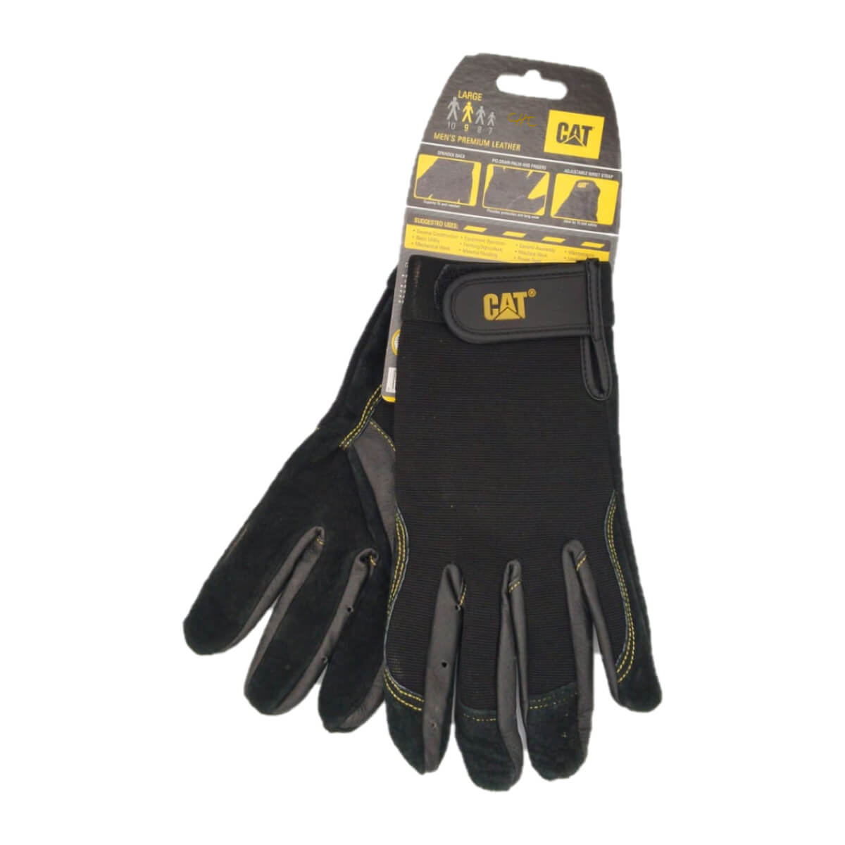 CAT012201L - CAT - Guantes de piel de cerdo con palma invertida - Talla: L/ 9 /G