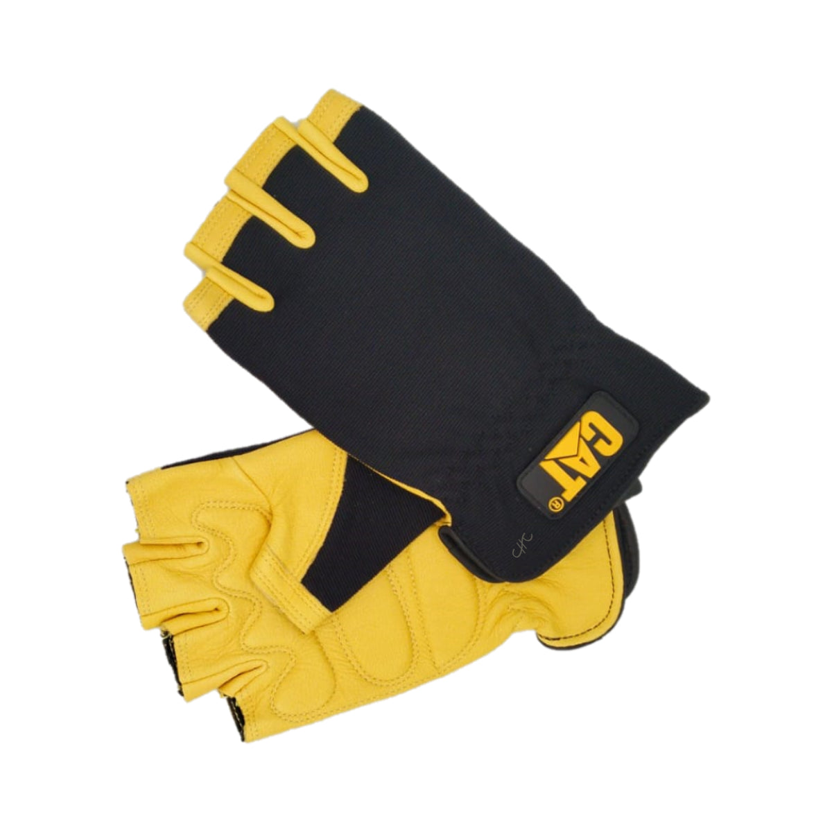 CAT012206L - CAT - Guantes de protección con medio dedo - Piel de ciervo con palma anti impacto - Talla: L /9/G