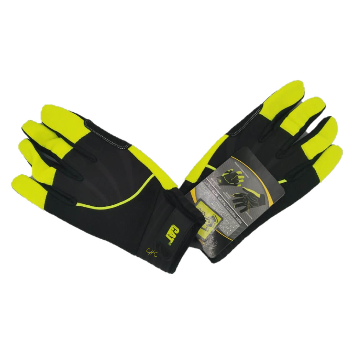 CAT012224L - CAT - Guantes de alta visibilidad con palma sintética - Talla: L/9/G