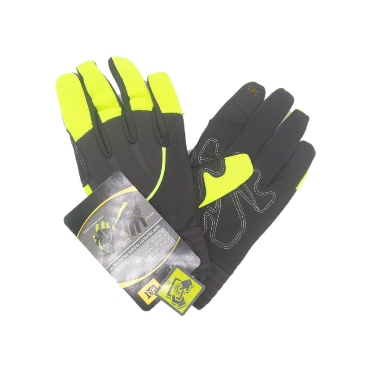 CAT012224M - CAT - Guantes de alta visibilidad con palma sintética - Talla: M/8/M