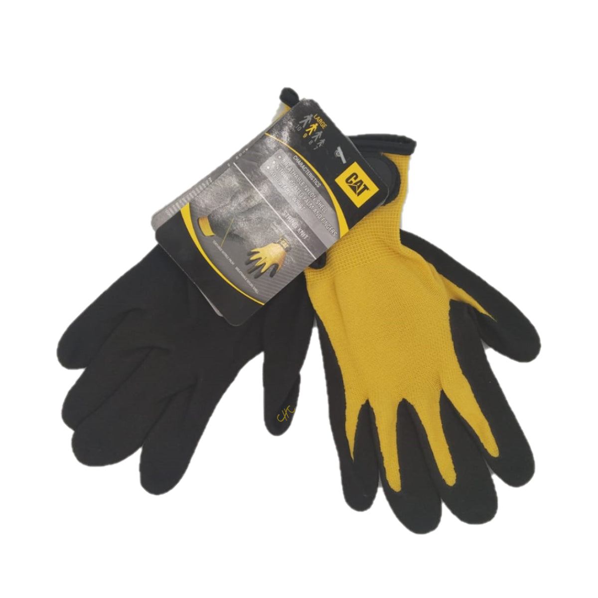 CAT017416L - CAT - Guantes tejidos de nylon con espuma de nitrilo celular - Talla: L/9/G