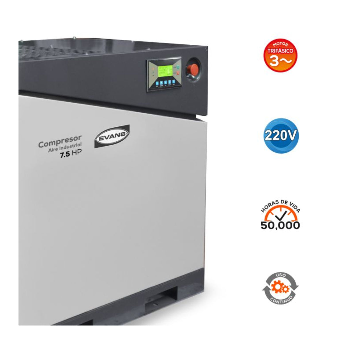 CT220ME0750 - Evans - Compresor de tornillo 7.5HP 220V