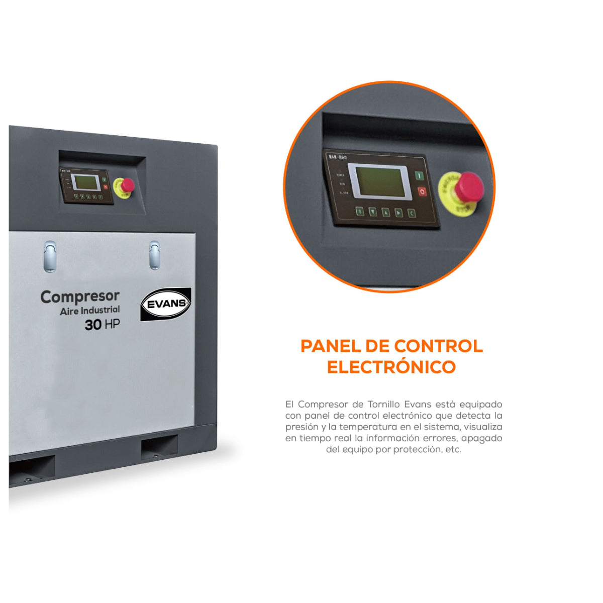 CTF257ME6000H - Evans - Compresor de Tornillo 60HP 460V