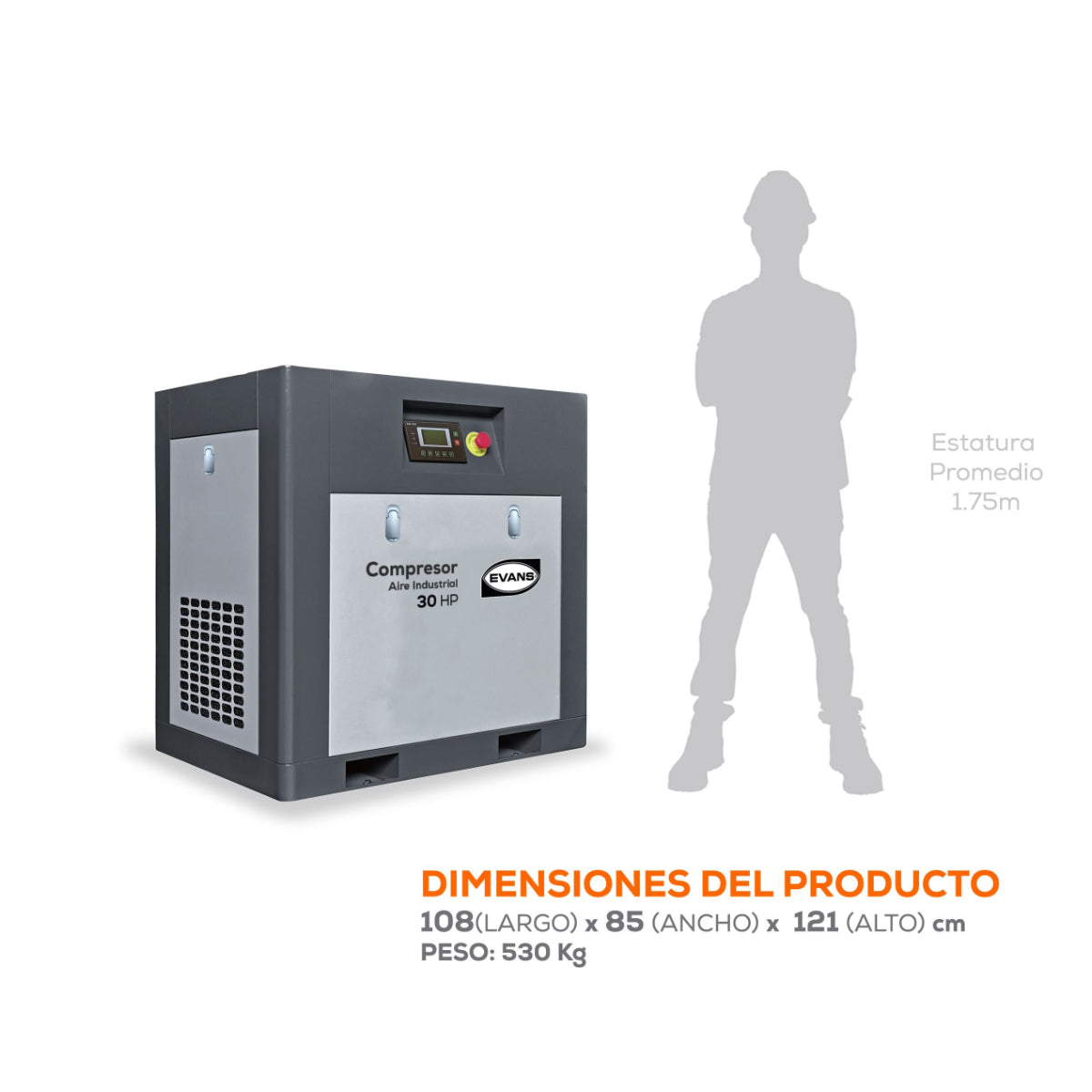 CTF116ME3000H - Evans - Compresor de Tornillo 30HP 440V