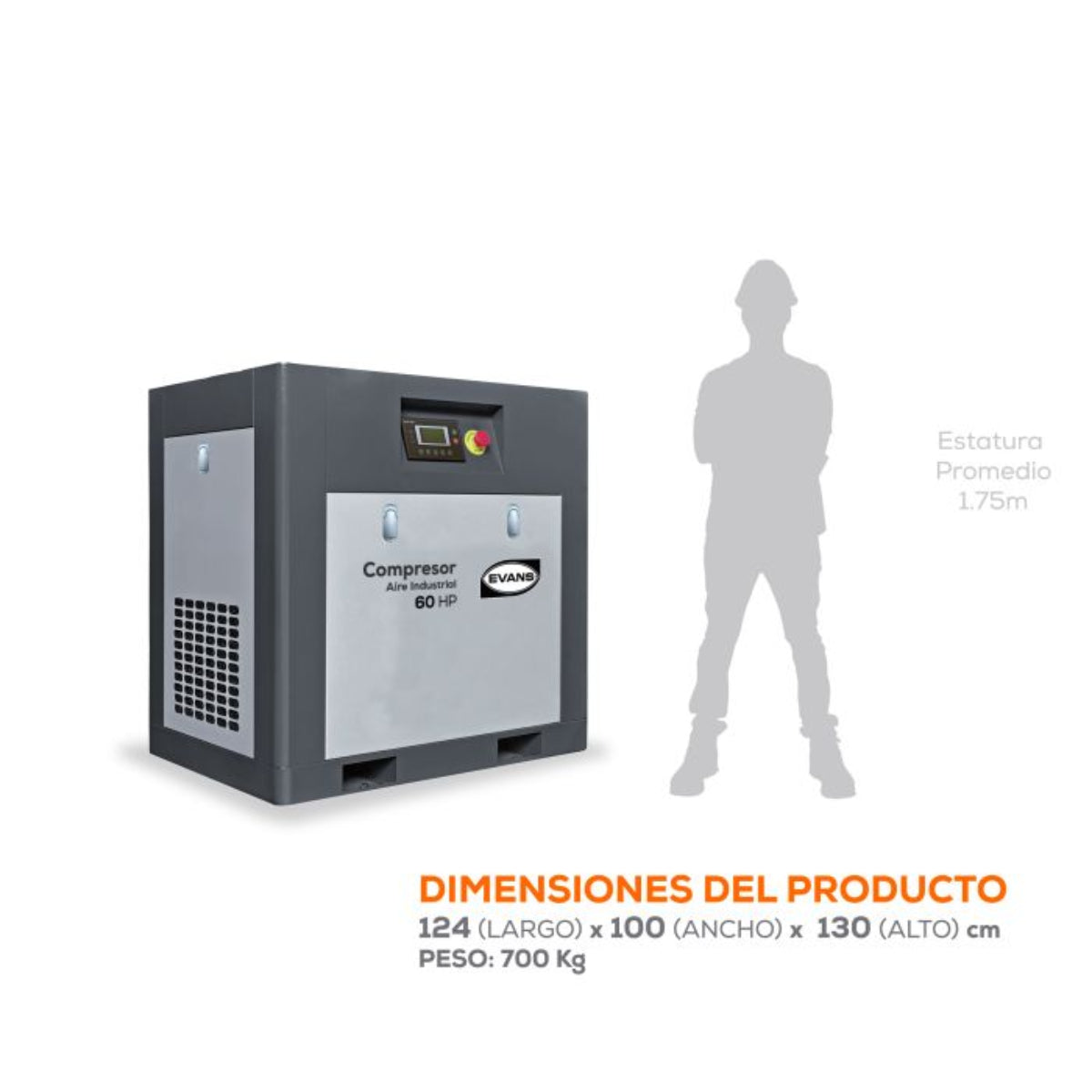 CTF257ME6000H - Evans - Compresor de Tornillo 60HP 460V