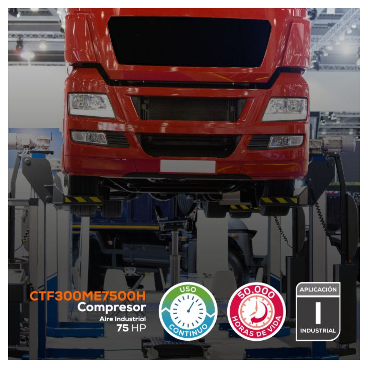 CTF300ME7500H - Evans - Compresor de Tornillo 75HP 460V