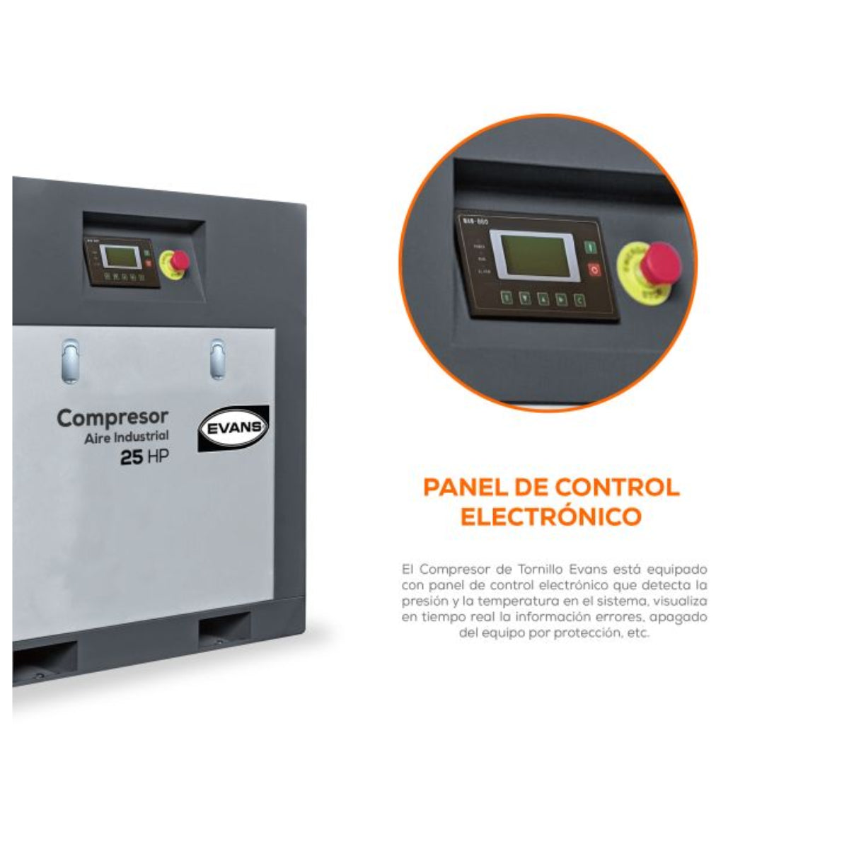 CTF99ME2500H - Evans - Compresor de Tornillo 25HP 440V