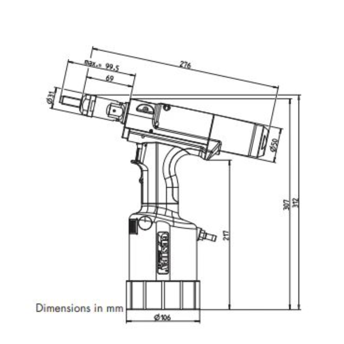7720001 - FireFox 2 - Gesipa - Remachadora neumohidráulica para insertos máx. M12 o 3/8"-16 UNC