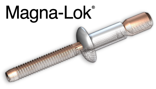 MGLP-R8-6-500PACK - Huck - Paquete - Remache MagnaLok 1/4" cabeza protruding, rango 0.080-0.375, acero al carbón zincado