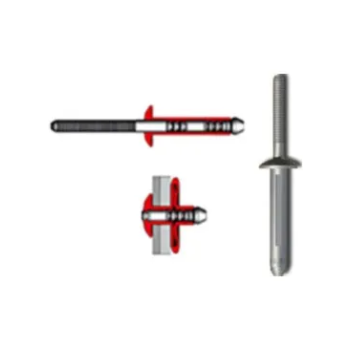 MTP-B8-6S-CTN - Huck - Remaches Magna-Tite, diámetro: 0,250" - 1500 Piezas - rango de agarre: 0,125-0,375"