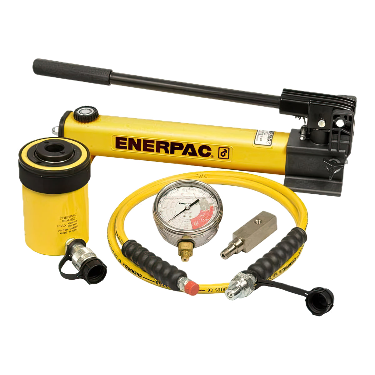 SCH202H - Enerpac - Conjunto Hidráulico de 20 Ton - Cilindro hidráulico hueco y conjunto de bomba - presión (psi): 10,000) - Capacidad : 20 - Carrera (pulg): 2 - Altura (in): 6.31