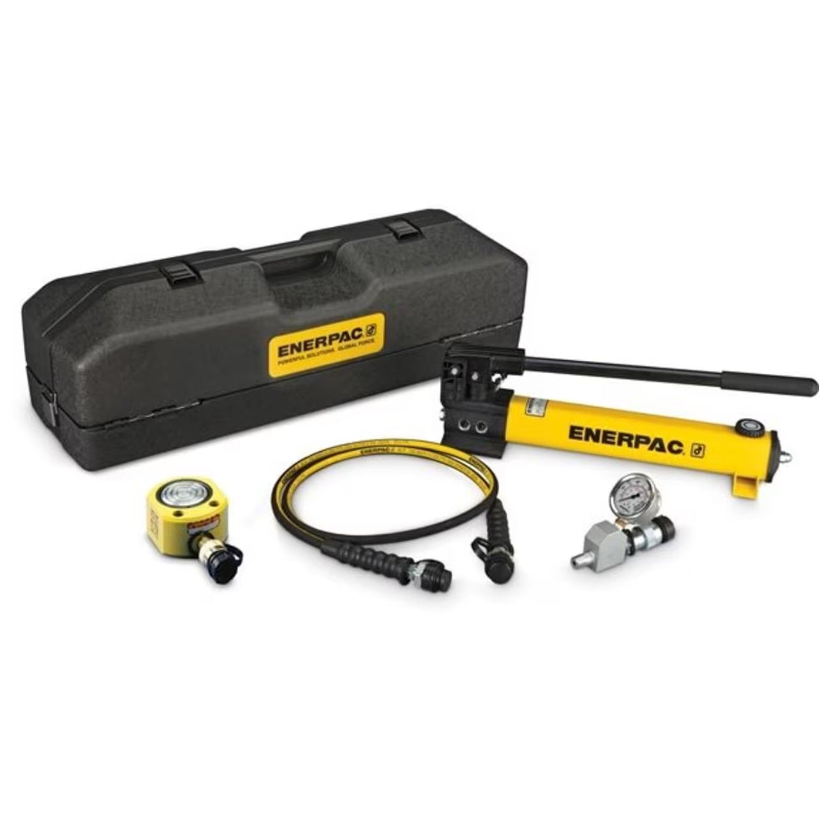 SRS200TB - Enerpac - Conjunto de Bomba manual - 20 Ton - 44 pulg Carrera - Cilindro hidráulico de baja altura