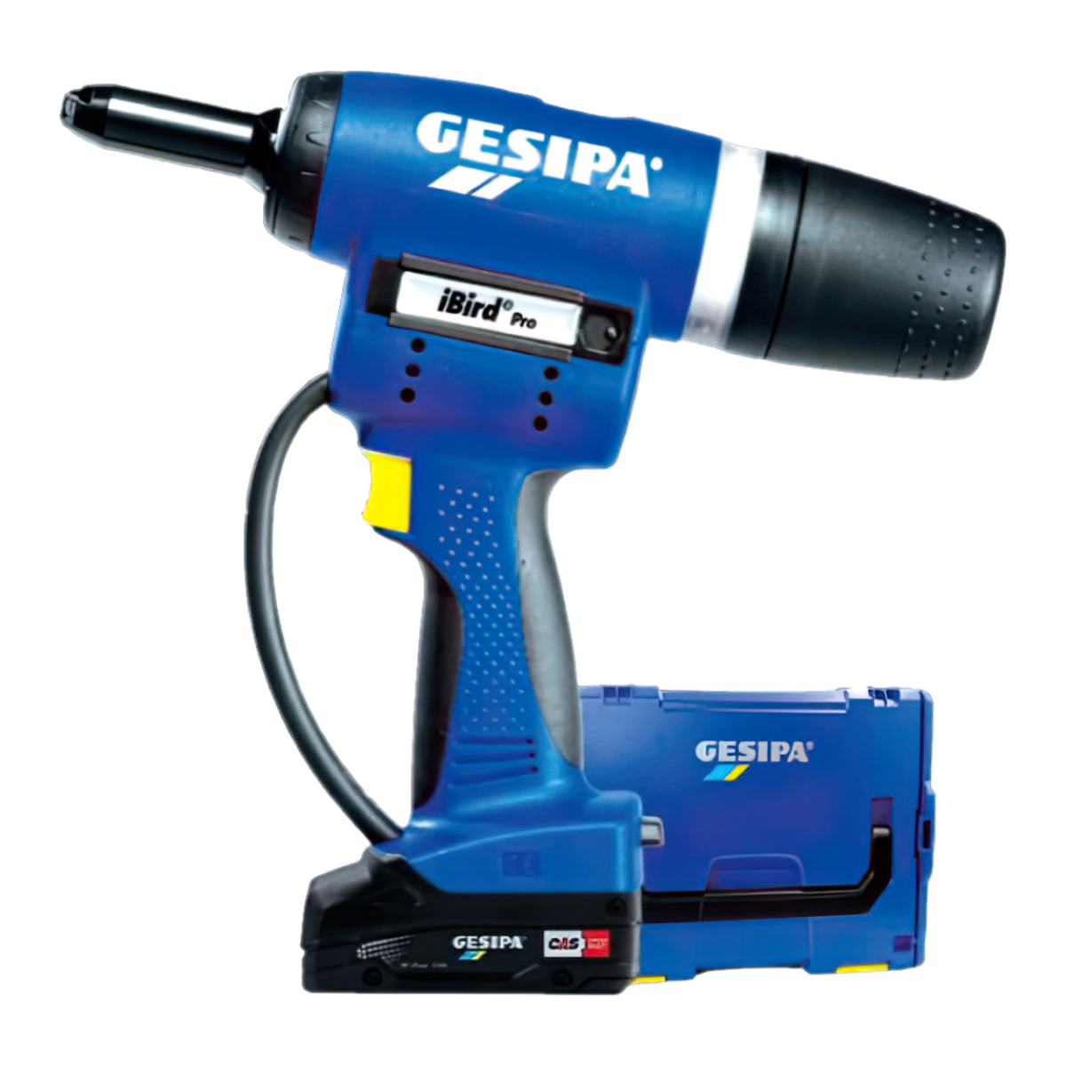 1689547 - Gesipa - iBird Pro - Remachadora inalámbrica máx. 6,4 mm - 1 Batería CAS Li-Ion 18V / 2.0Ah, cargador y maletín