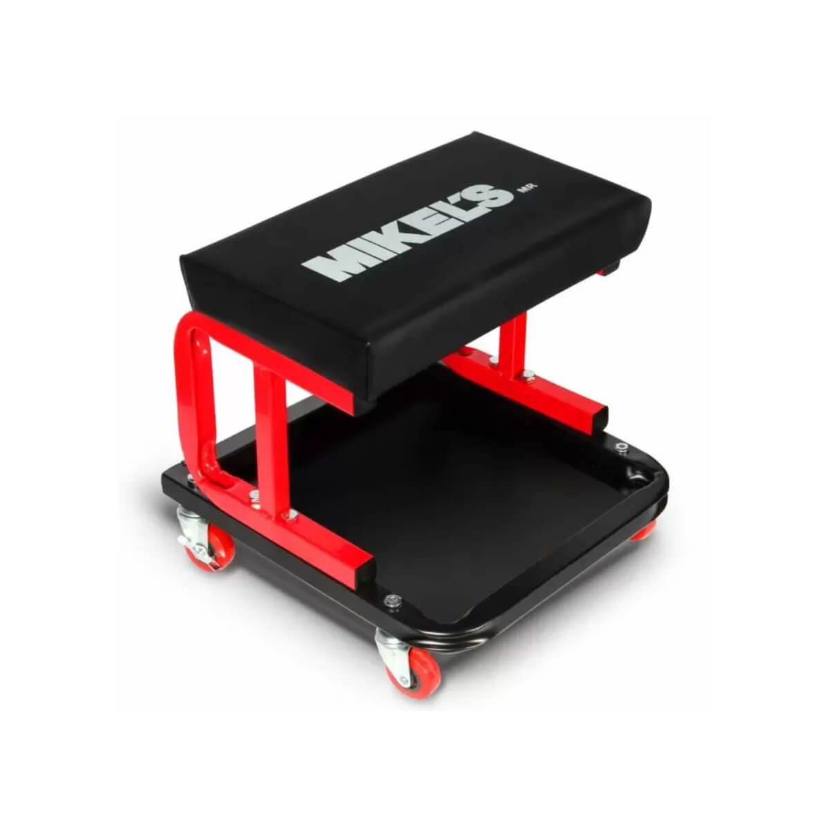 BM-2 - Mikel's - Banco con depósito para herramientas 4 ruedas - 130 kg - Acero - Vinil acolchonado - 4kg - Deposito con divisiones.