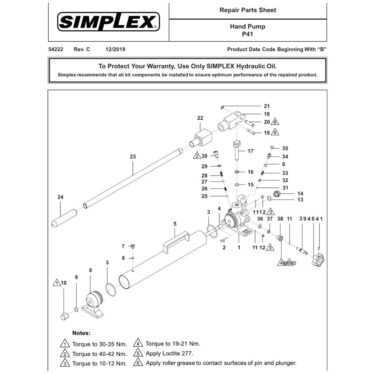 DD6045178 - Simplex - Kit De Manija De Liberación P41, P42 Y P82