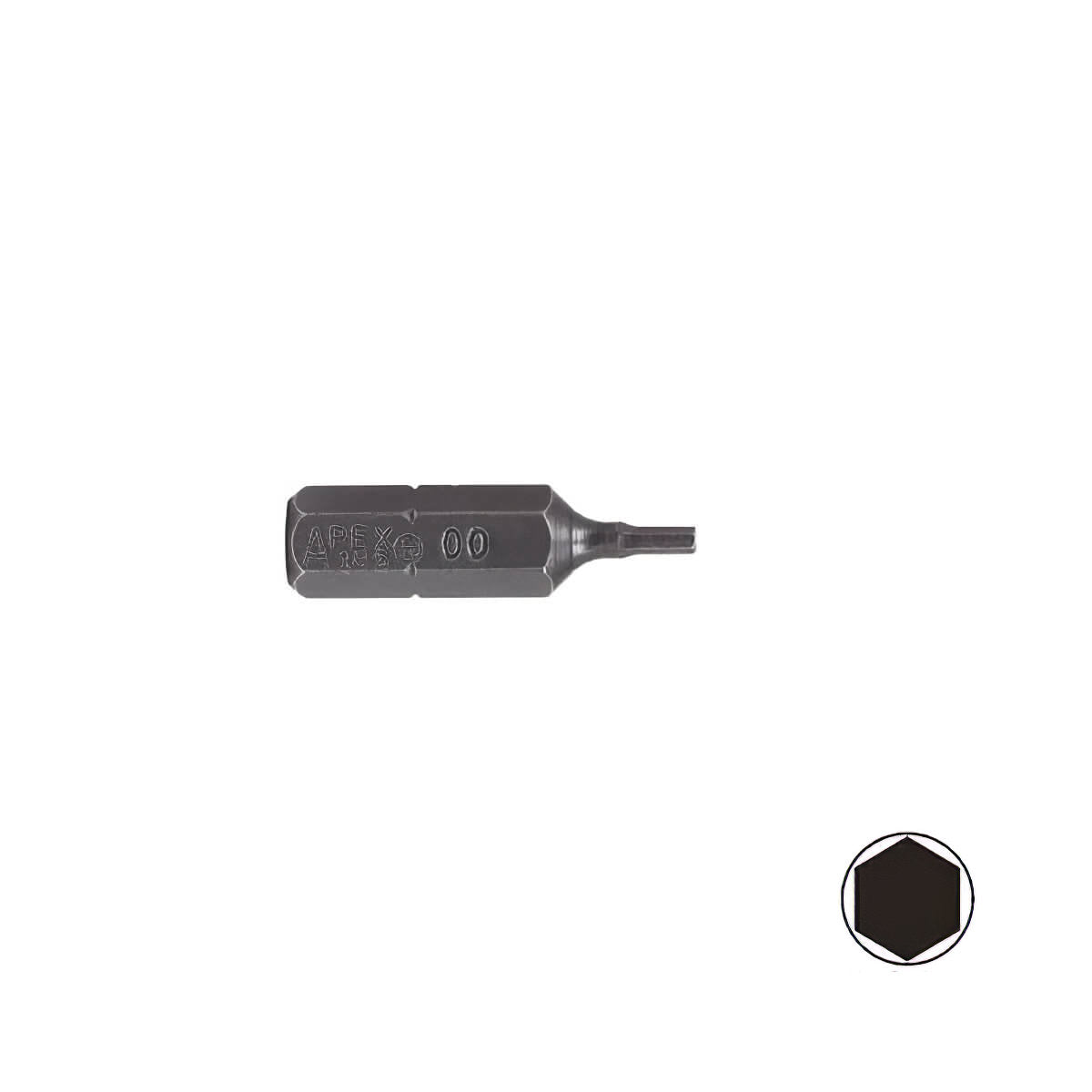 185-2X - Apex - Inserto Allen 1/8" - Transmisión Hex 1/4"