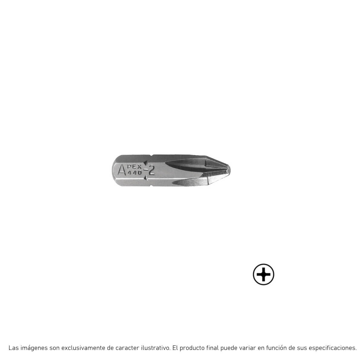 440-2X - Apex - Punta Cruz - Punta Phillips #2 - Inserto Hex 1/4"