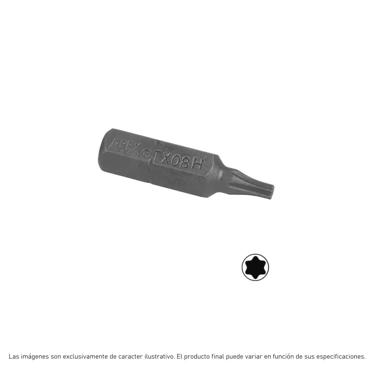 440-TX-08X - Apex - Punta Torx T-8 - Inserto Hex 1/4"