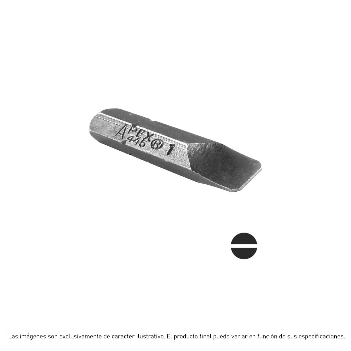 445-1X - Apex - Punta Plana - Plano 4F/5R - Plano Hex 1/4" - Inserto Hexagonal 1/4"