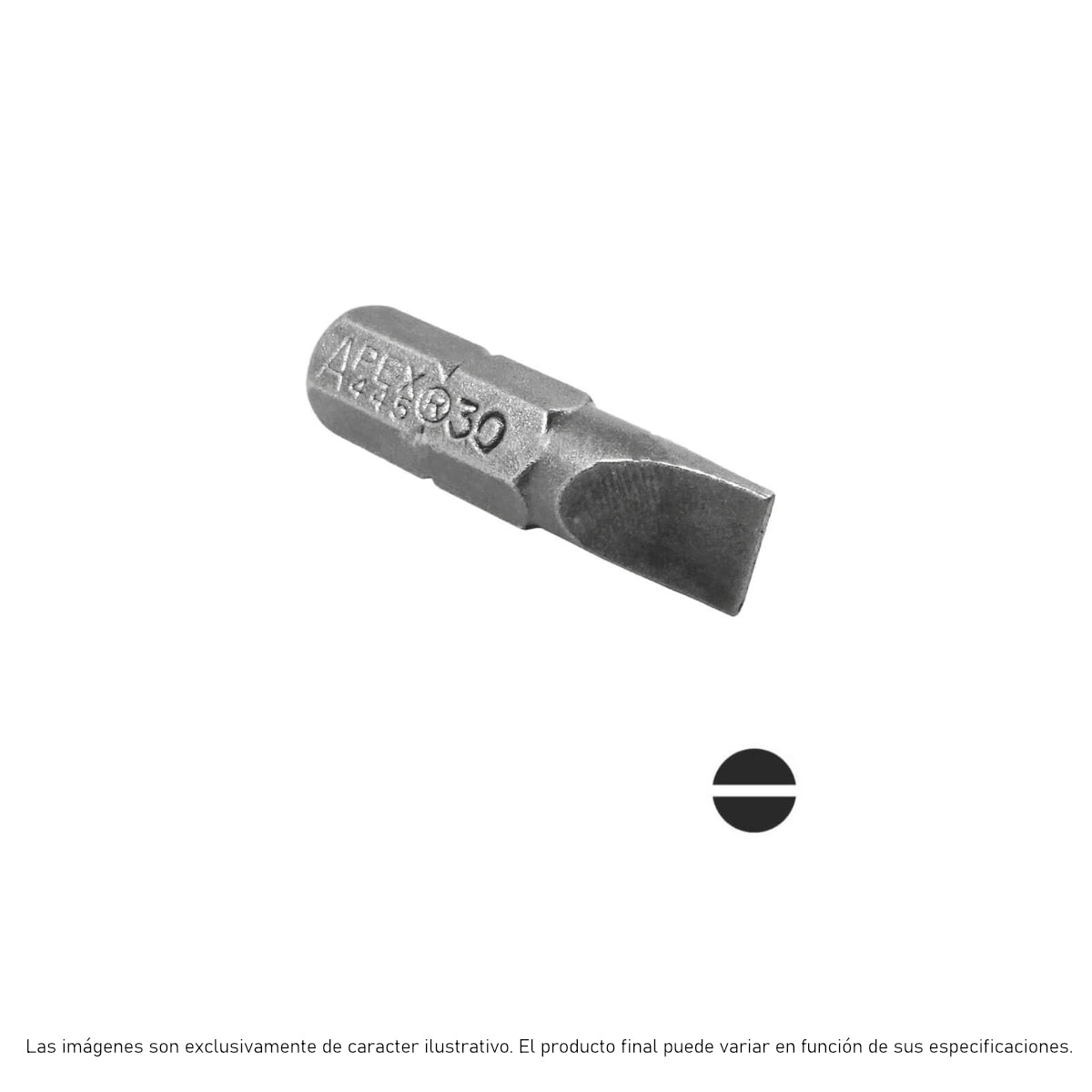 445-30X - Apex - Punta Plana - Plano 6F/7R - Plano Hex 1/4" - Inserto Hexagonal 1/4"