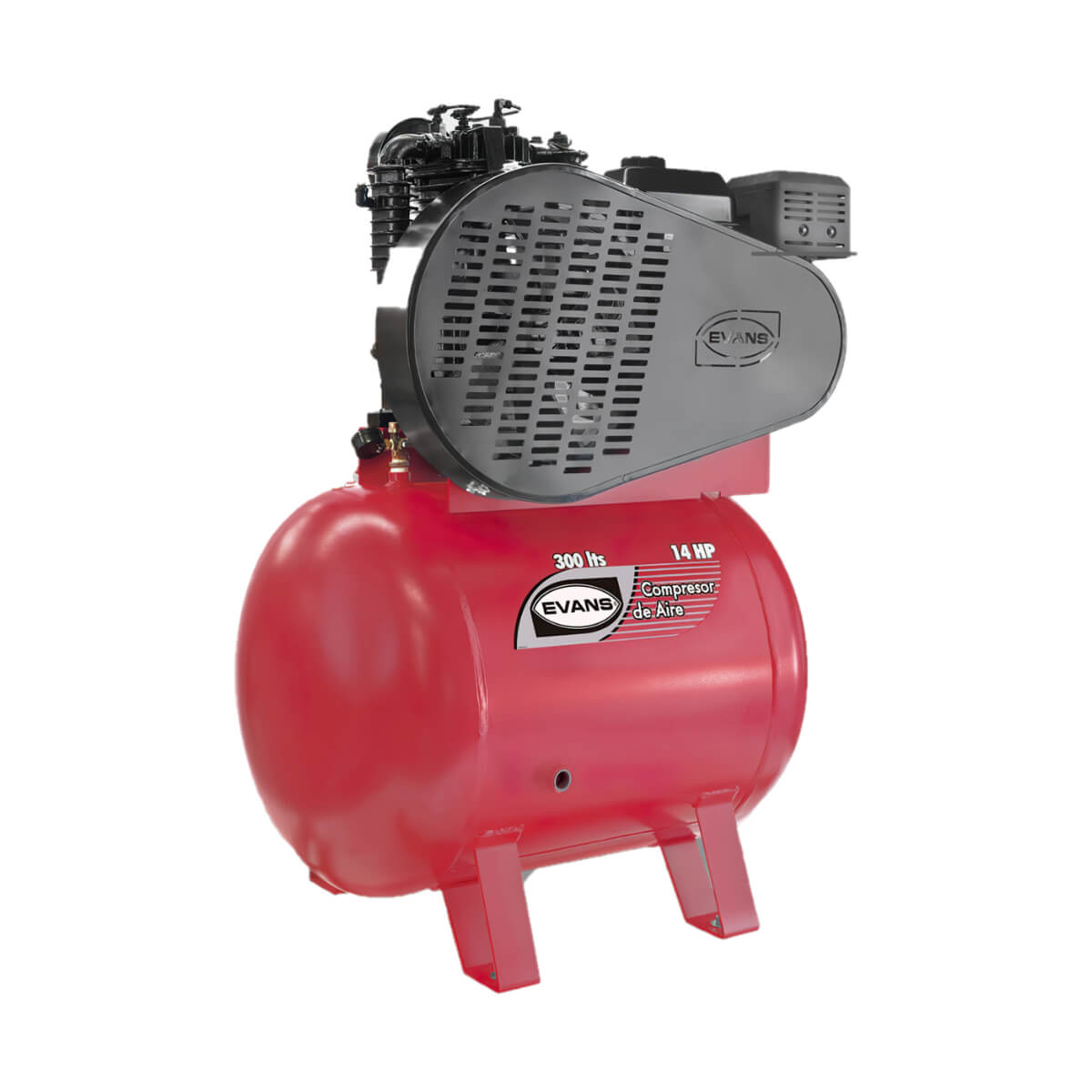 E23G14THAE-300 - Evans - Compresor con motor a Gasolina - 14HP - 175 PSIG Máx - Tanque 300 litros