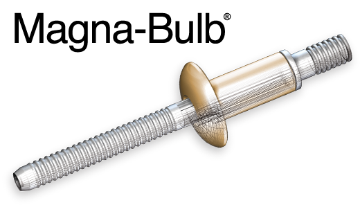 MBCP-R8-M3 - Huck - Remache Magnabulb 1/4" cabeza protruding clearance, rango 0.110–0.189", acero al carbón zincado