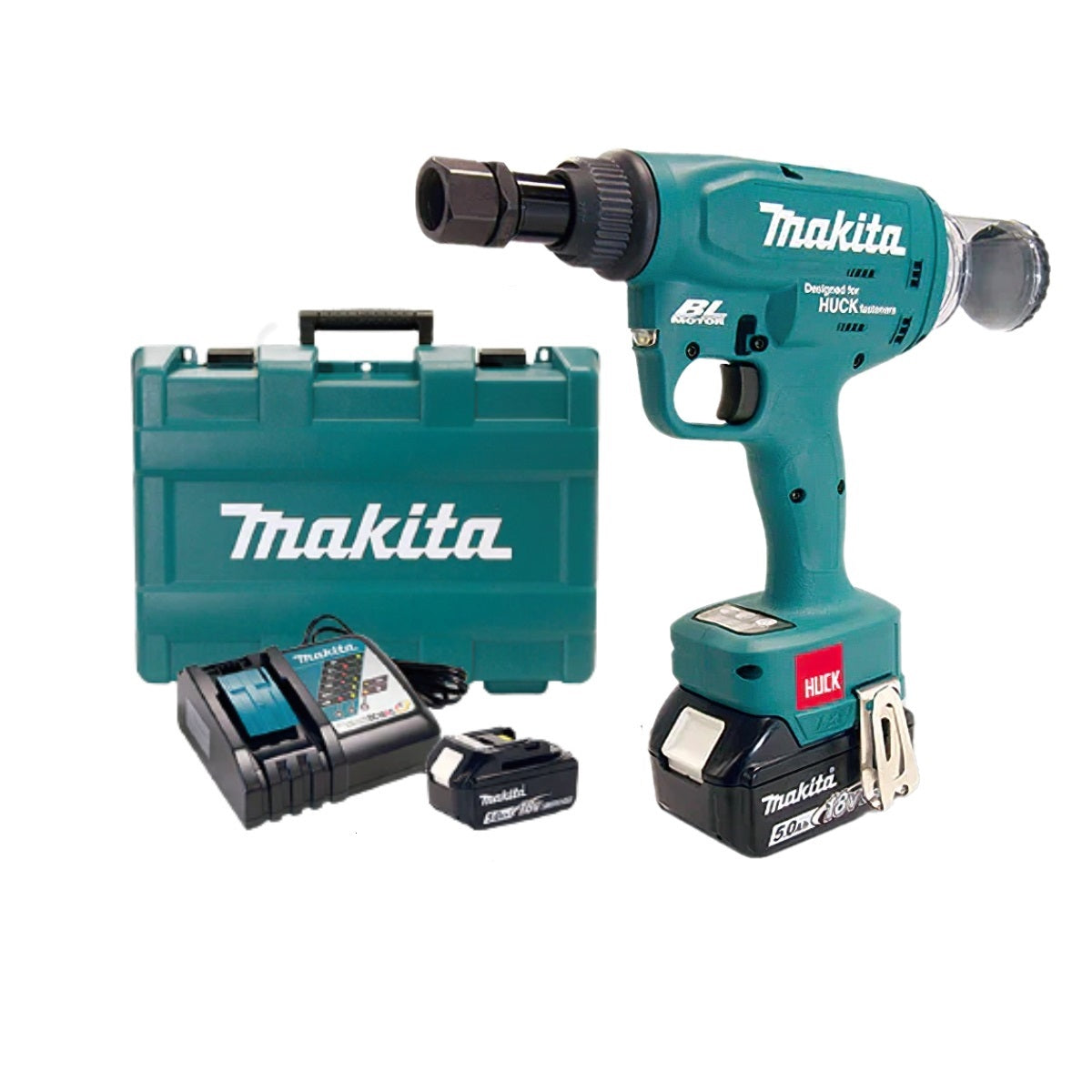 BV4500-118K2 - Huck - Remachadora inalámbrica 18V con dos baterías y cargador - Máx. 1/4" - Tracción 20 KN - Carrera 30 mm