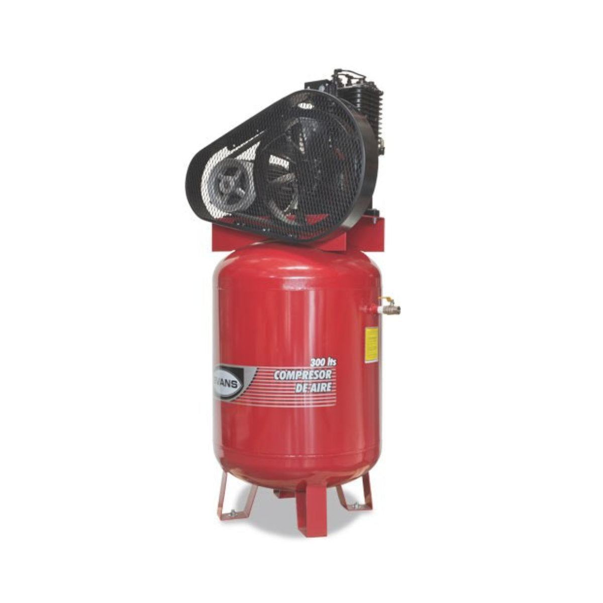 E230ME0500-300V - Evans - Compresor de aire de pistón con motor eléctrico - 5.0 HP - 175 PSIG Máx - Tanque Vertical 300 litros - 2 Etapas