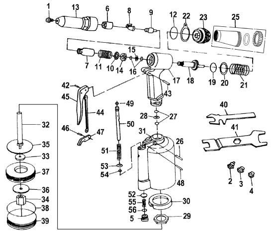 79014 / V-2 - Marson - Remachadora neumohidráulica "pop" - Máx. 3/16" - ValueRivet