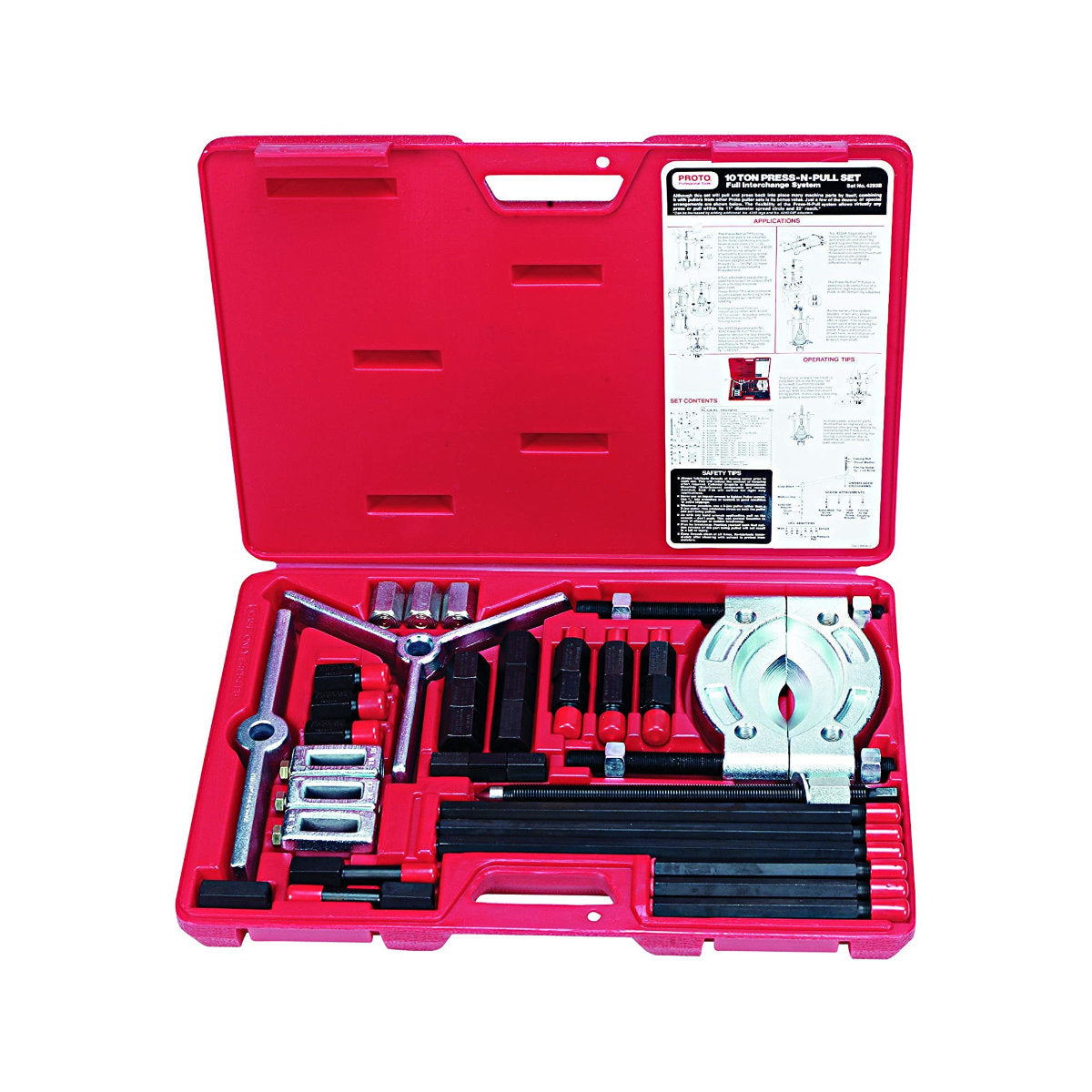 J4293B - PROTO - JUEGO DE EXTRACTORES "PRESS & PULL" 10 TONELADAS