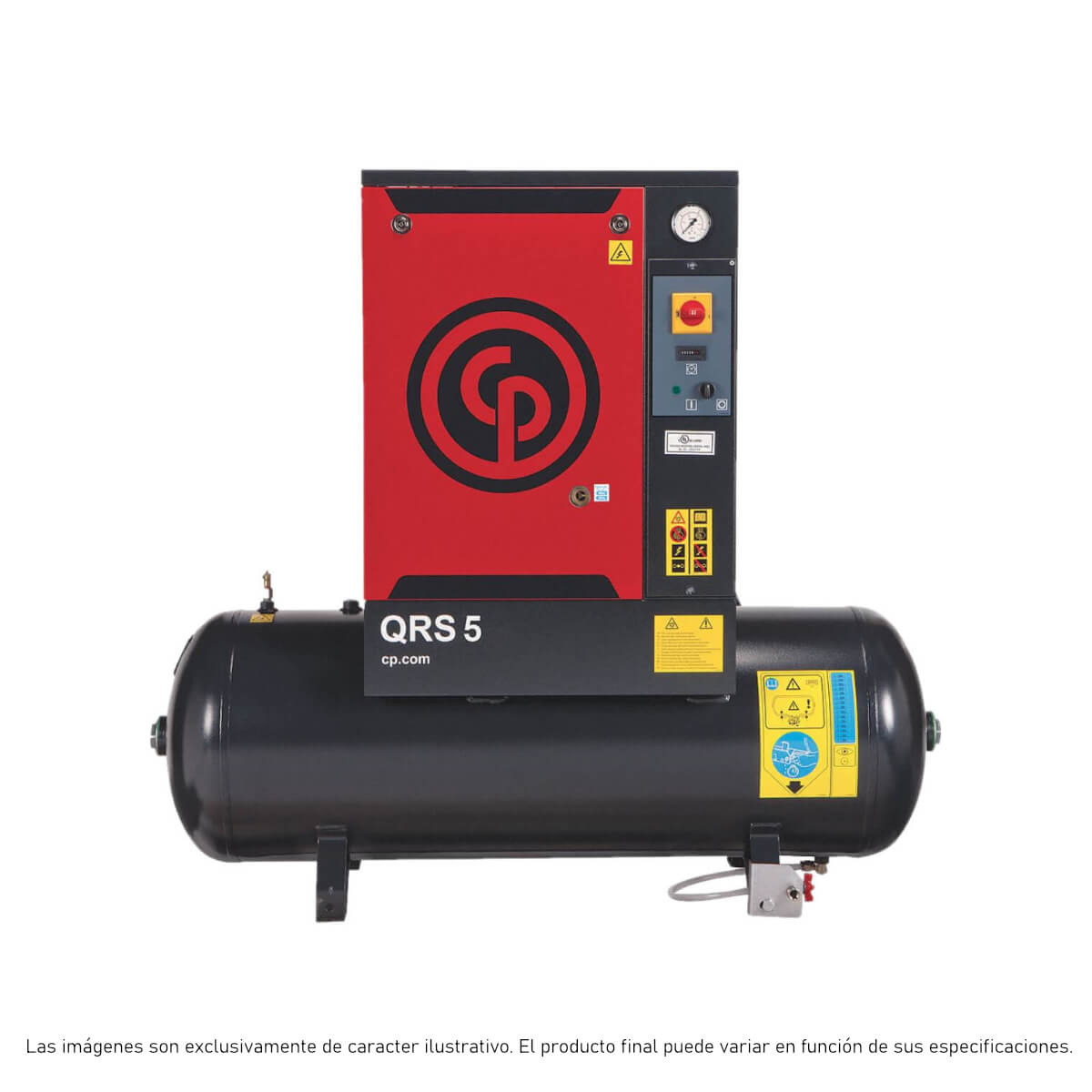 QRS-5HP-TM - 4152051777 - Chicago Pneumatic - Compresor de Aire de Tornillo Rotacional - 5.0 HP - 150 psig Máx - 208-230/460V-3F-60Hz - Tanque 60 gal - Sin secador