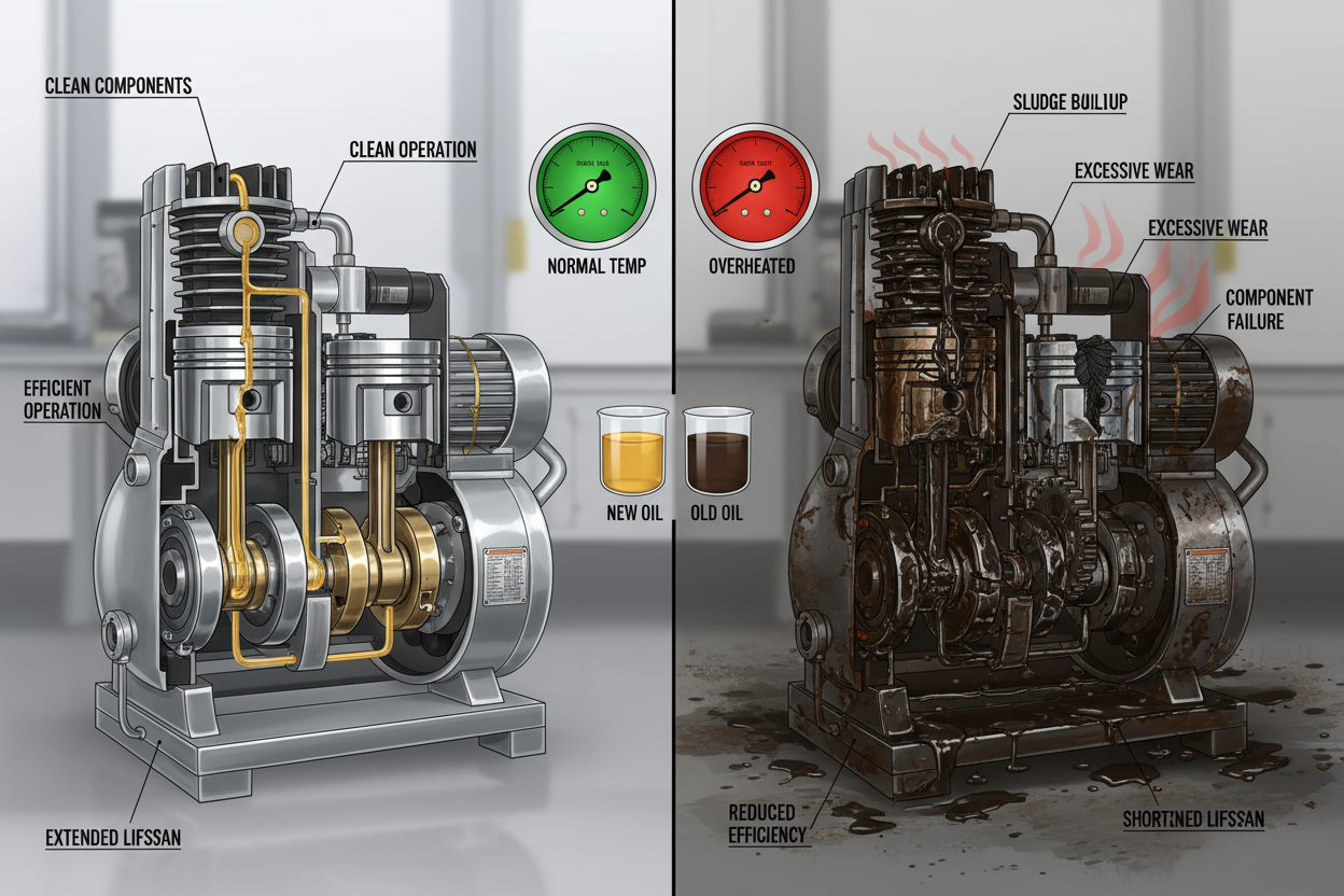 ¿Qué sucede cuando no realizas el cambio de aceite en tu compresor de aire?