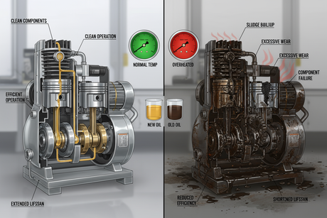 ¿Qué sucede cuando no realizas el cambio de aceite en tu compresor de aire?