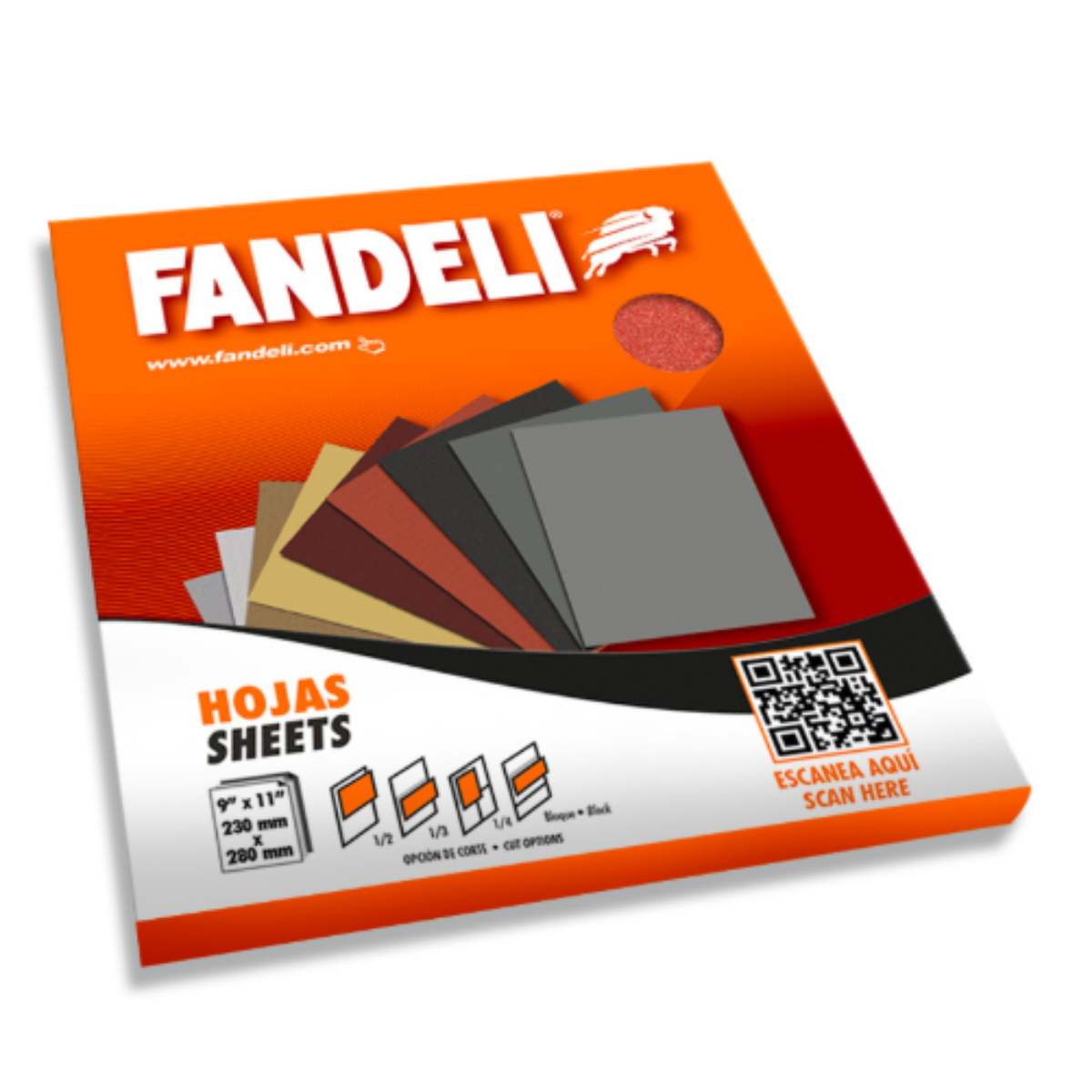 00073-50pzas - Fandeli - Lija de Madera y Metal J-86 - Grano 80