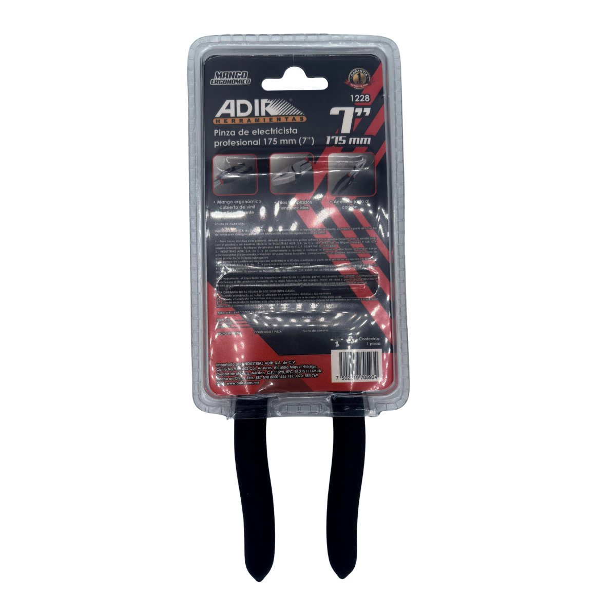 1228 - Adir Herramientas - Pinza de electricista de 7"