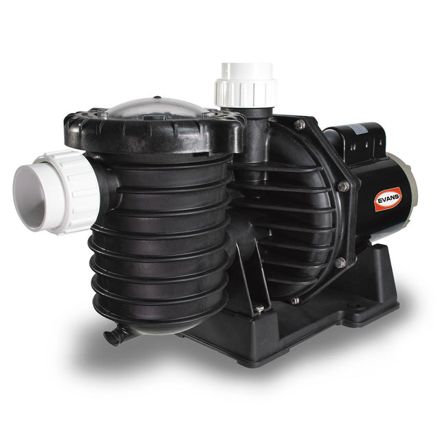 Motobomba Evans HP2ME200 para piscina, con trampa de pelo, tapa transparente y conexiones de 2 pulgadas