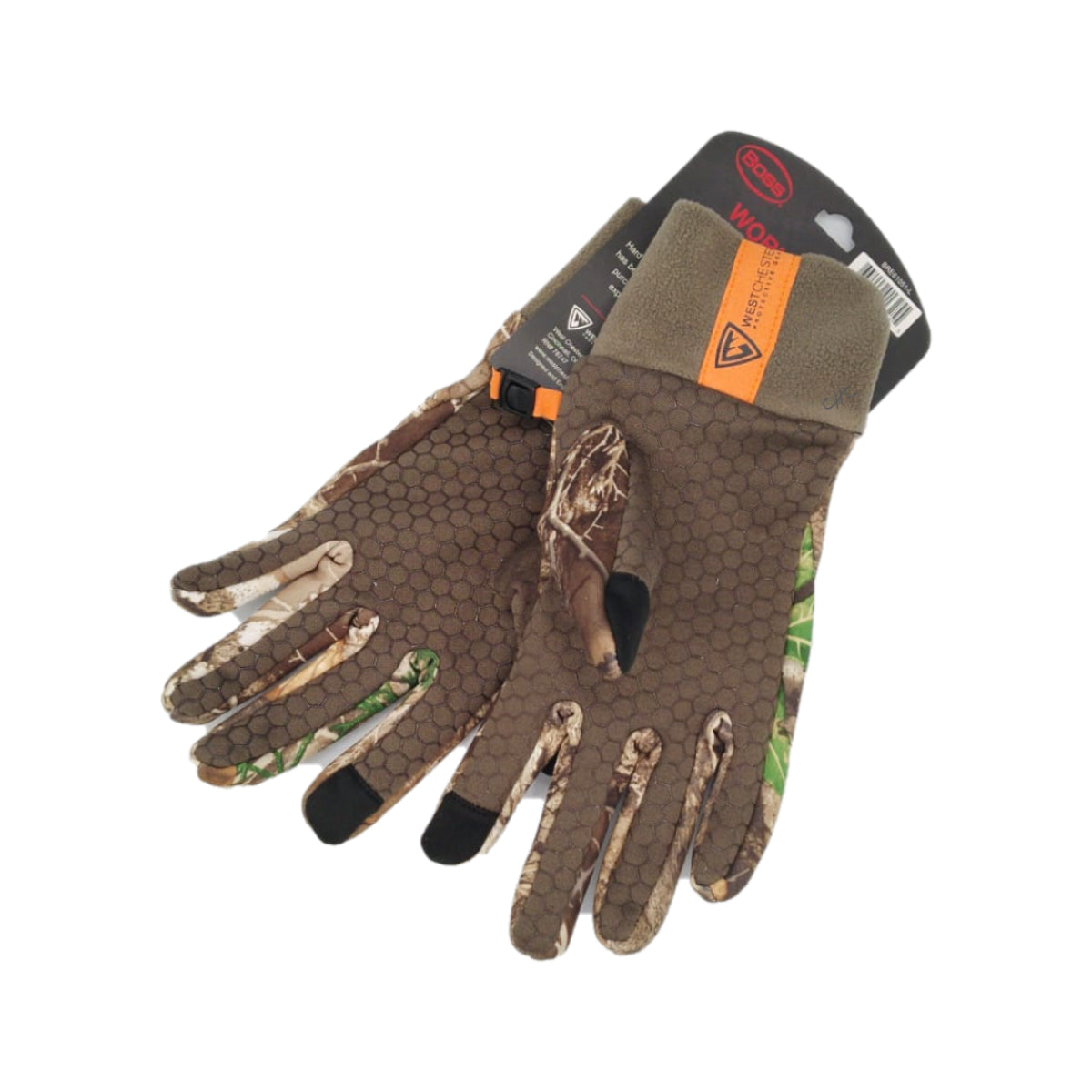 BRE61051-L - BOSS - Guantes de trabajo de palma de silicona para hombre - Camuflaje- Talla: Grande/L/9/