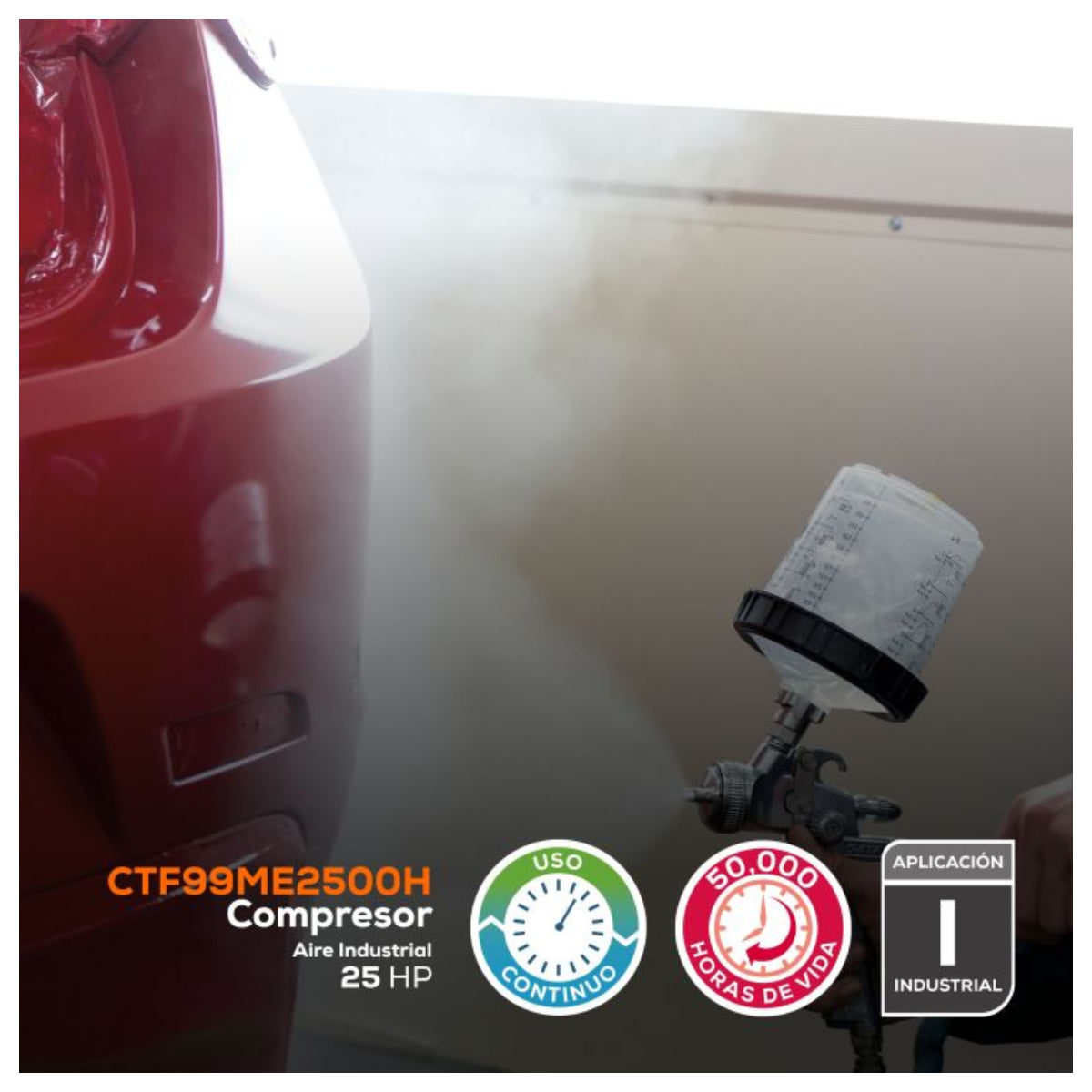 CTF99ME2500H - Evans - Compresor de Tornillo 25HP 440V