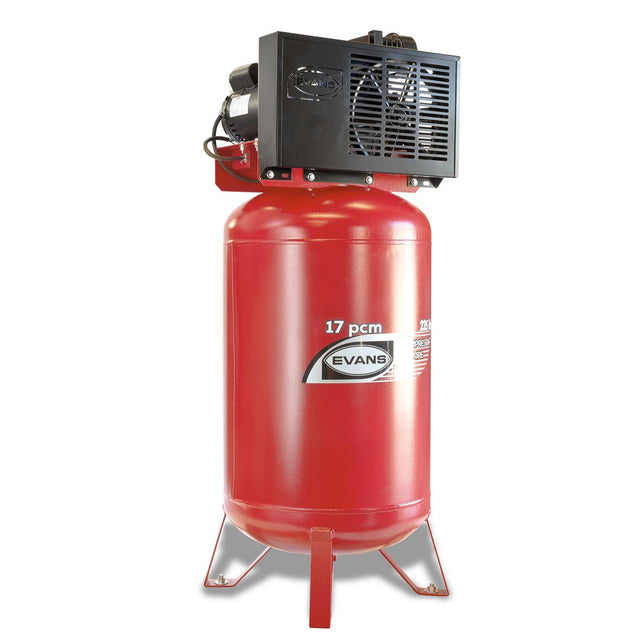 Compresor Evans E170ME500-235V de 5 HP con tanque vertical de 235 litros.