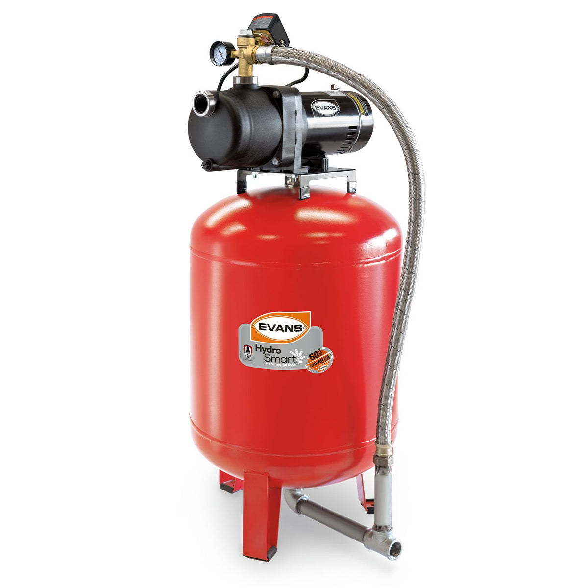 Equipo hidroneumático con bomba multietapas XHP3ME100 de 1 HP, tanque vertical de 110 L y control de presión de 30–50 psi. Alimentación del conjunto publicada: 115 V monofásica.