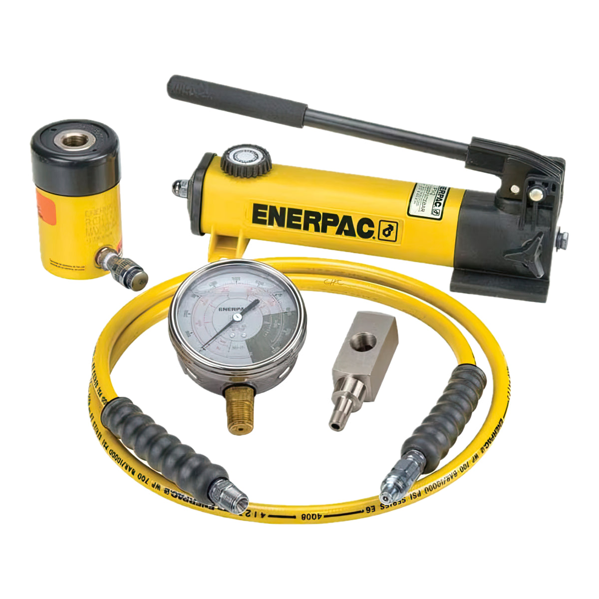 SCH-121H - Enerpac - Conjunto Hidráulico de 12 Toneladas - Cilindro hidráulico hueco y conjunto de bomba manual - 12 Ton, 1.63 pulg Carrera