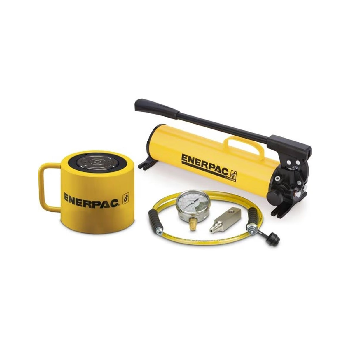 SCL1002H - Enerpac - 100 Ton - 2.25 pulg Carrera - Cilindro hidráulico de baja altura y conjunto de bomba manual