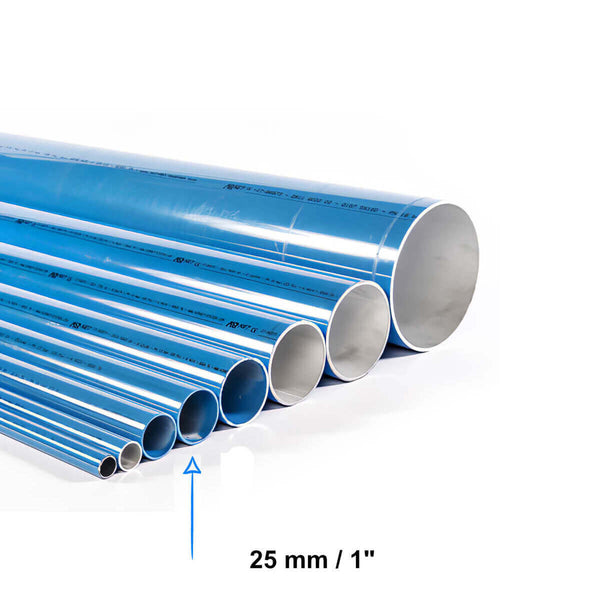 2811200010 - AIRnet - Lote de tubería de aluminio de 5.7 m - Diámetro: 25 mm / 1