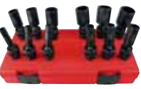 SS3012DU - Chicago Pneumatic - Juego SAE de dados de impacto-3/8"- Universal, Profundo- Set 12 piezas